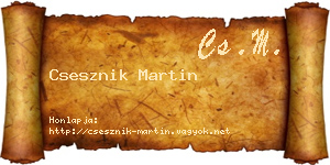 Csesznik Martin névjegykártya